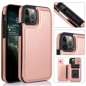 Iphone 12 / 12Pro (6.1 Inch) BackFlip Wallet Case Rose Gold