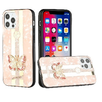 Iphone 13 (6.1Inch) Butterfly Case with Diamonds Rose Gold