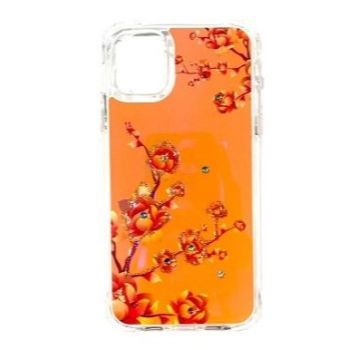 Iphone 11 (6.1 Inch) Flower Design Case Orange