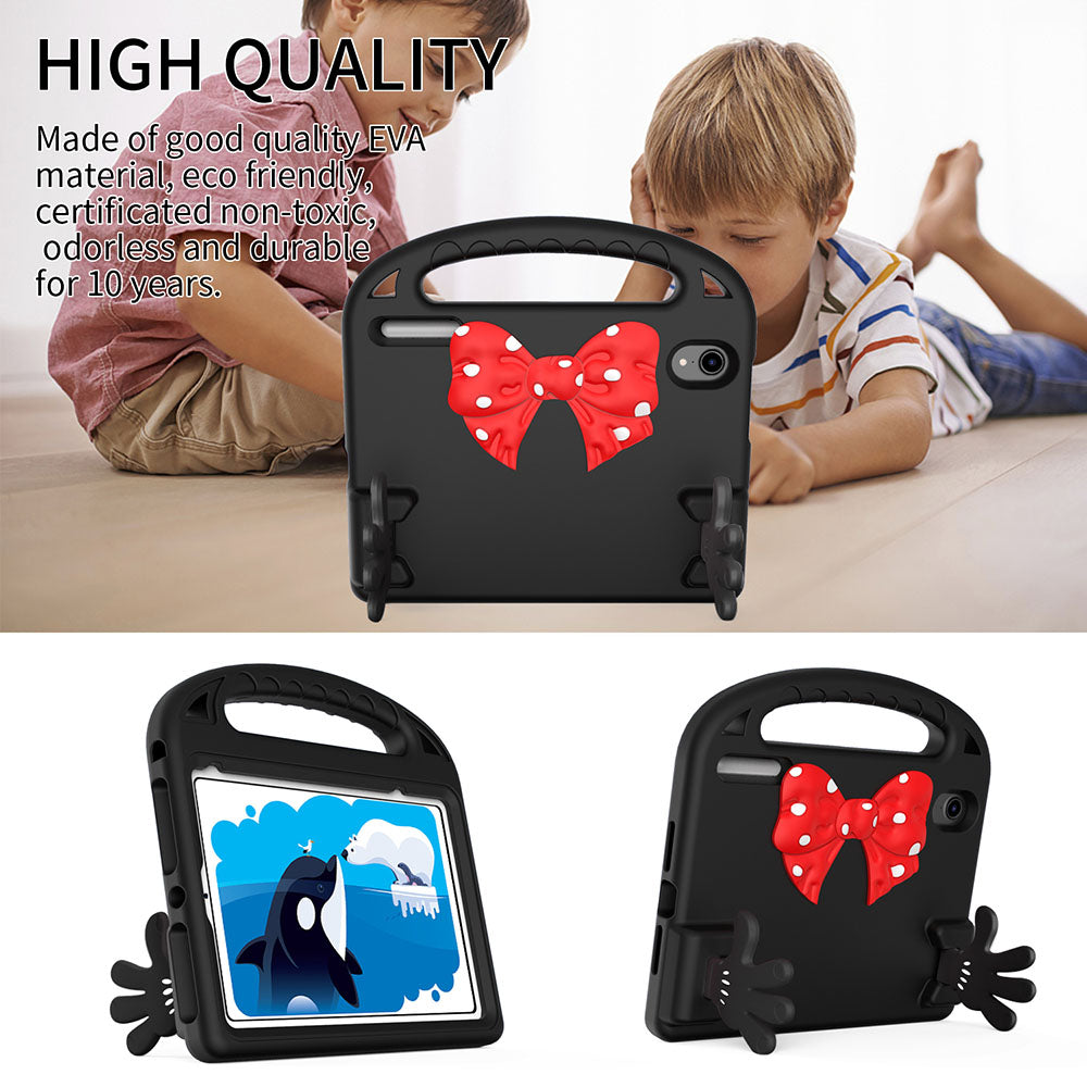 Apple Ipad 10.2 / 10.5 Inch Handle Case with Bow and Hands as Kickstand Black