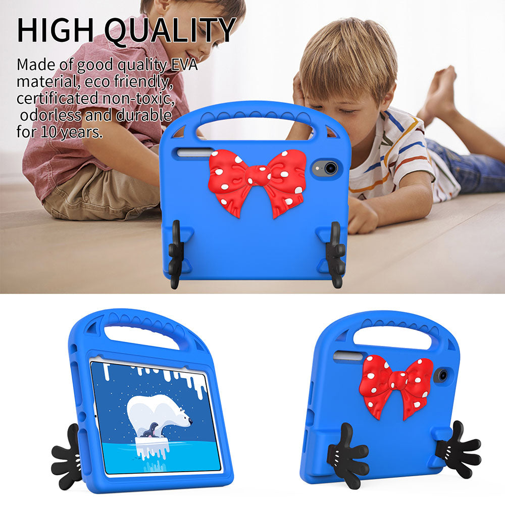 Apple Ipad 10.2 / 10.5 Inch Handle Case with Bow and Hands as Kickstand Blue