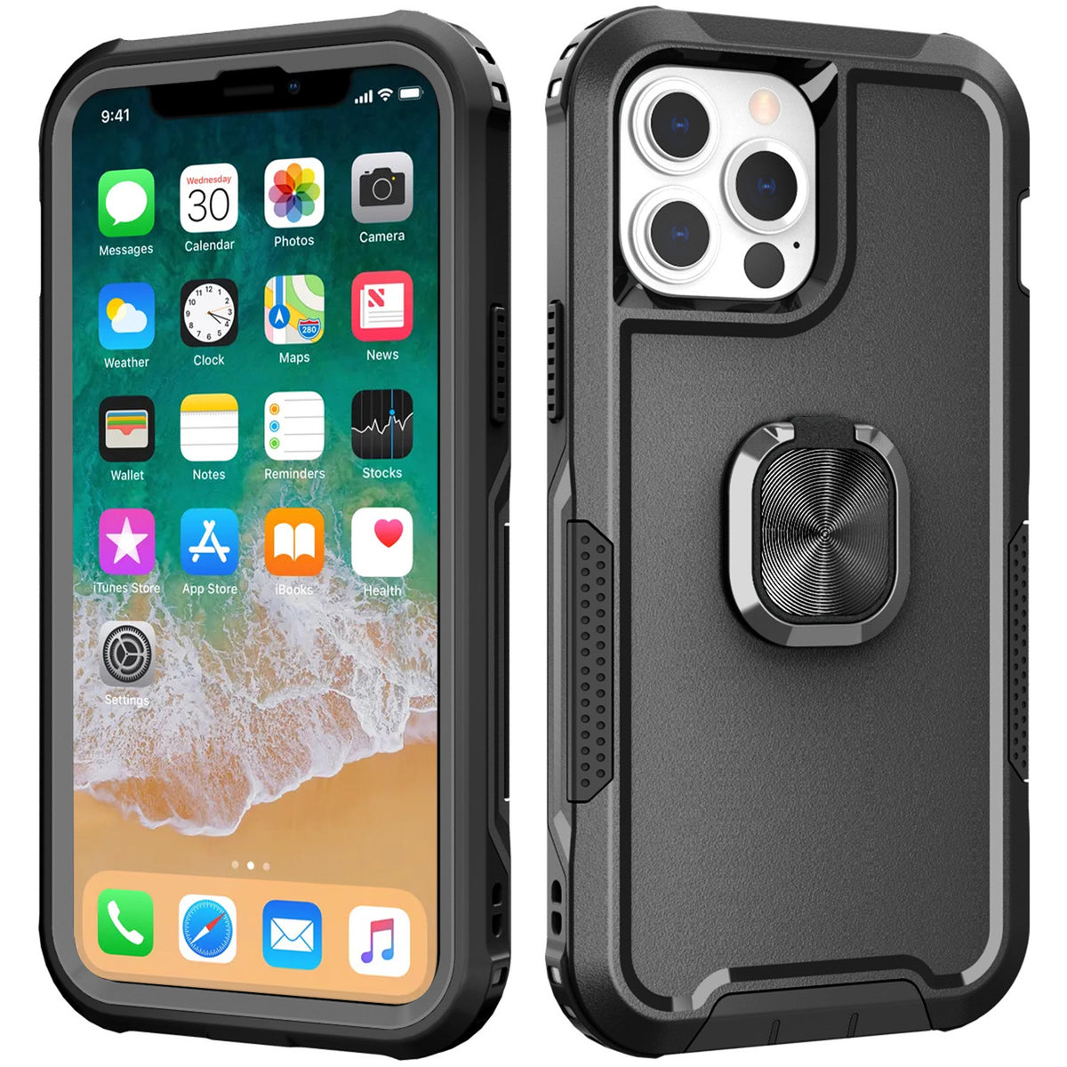 Iphone 13Pro Max (6.7Inch) Super Ring Case Black