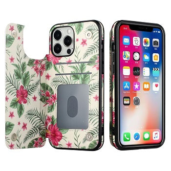 Iphone 13Pro Max (6.5Inch) Backflip Wallet Floral Design Case White