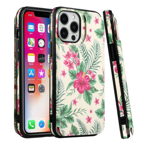 Iphone 13 (6.1Inch) Backflip Wallet Floral Design Case White