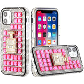 Iphone 11 (6.1Inch) Block Diamond Case with Perfume Bottle Pink