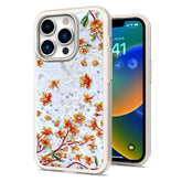 Iphone 11 (6.1Inch) Clear Case with Flower Design and Gold Border