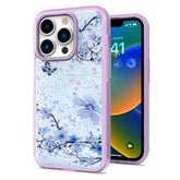 Iphone 11 (6.1Inch) Clear Case with Flower Design and Purple Border