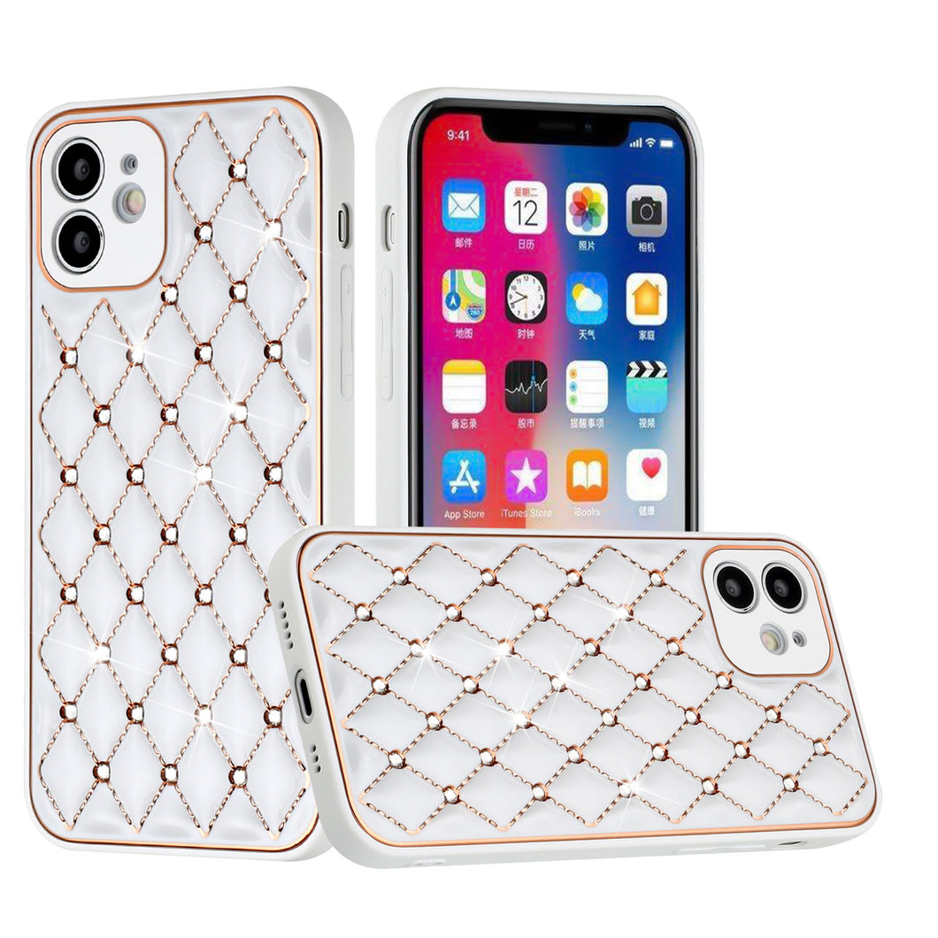 Iphone 13Pro (6.1 Inch) Cross Stitch With Diamond Case White