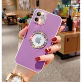 Iphone 13Pro Max (6.5Inch) Logo Diamond Matt Solid Case Purple