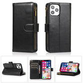 Iphone XR (6.1Inch) Wallet Flip Case with zipper slot Black