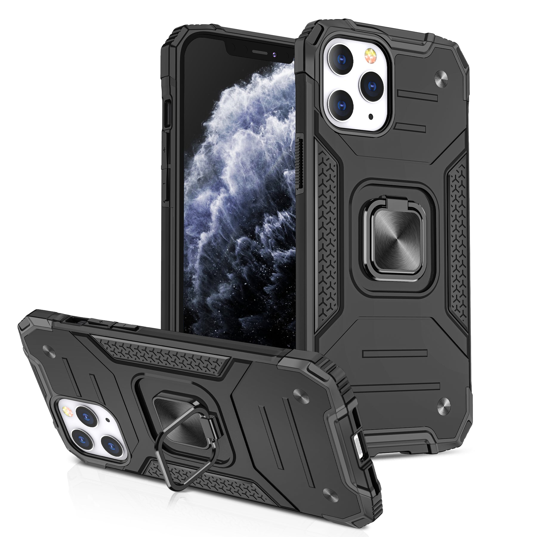 Iphone 14Max Square Ring Case Black