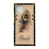 Iphone 12 / 12Pro ( 6.1 Inch) Diamond Case with Peacock Feather Rose Gold