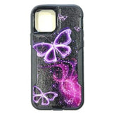 Iphone 12 / 12Pro ( 6.1 Inch) Tough Case Butterfly Black