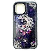 Iphone 12 / 12Pro ( 6.1 Inch) Tough Case Flower on Black