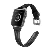 Apple Watchband 42mm / 44mm Leather Slim Black