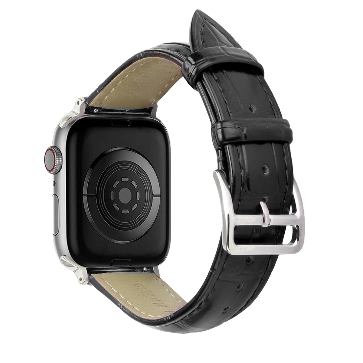 Apple Watchband 42mm / 44mm / 45mm Leather Snake Black