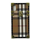 Iphone XR Checkered Design Case Brown